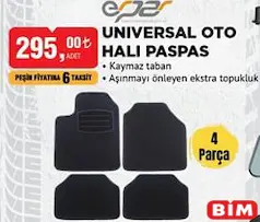 ERPAR UNİVERSAL OTO HALI PASPAS 4 PARÇA